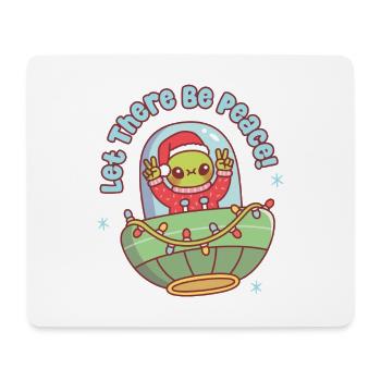 Extraterrestre dans un OVNI Laisse y avoir la paix Noël drôle - Tapis de souris (format paysage) - blanc - Devant