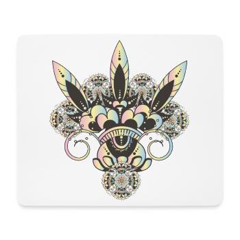 Pastell-Mehndi Ornament mit feinen floralen Muster - Mousepad (Querformat) - Weiß - Vorne