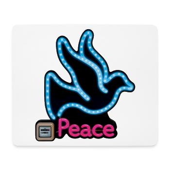 DOVE NEON – Frieden & Liebe - Mousepad (Querformat) - Weiß - Vorne