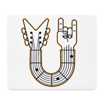 Guitar U Shape Rock Hand - Mouse Pad (horizontal) - white - Front