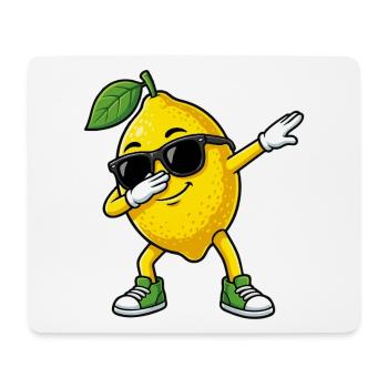 Lustige Zitrone in Dab-Pose Cartoon - Mousepad (Querformat) - Weiß - Vorne