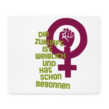 Die Zukunft ist weiblich - Mousepad (Querformat) - Weiß - Vorne