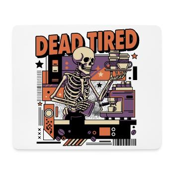 Totmüdes Kaffee-Skelett Küchen-Setting - Mousepad (Querformat) - Weiß - Vorne