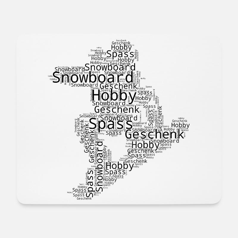 Minimalistisches Snowboard Motiv - Mousepad (Querformat) - Weiß
