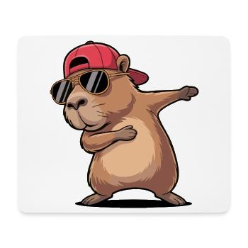 Cool Capybara Dabbing - Mouse Pad (horizontal) - white - Front