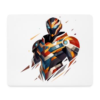 Futuristic Sci-Fi Hero in Geometric Style - Mouse Pad (horizontal) - white - Front