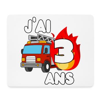 Ich bin 3 Jahre alt, Feuerwehrauto-Spaß - Mousepad (Querformat) - Weiß - Vorne