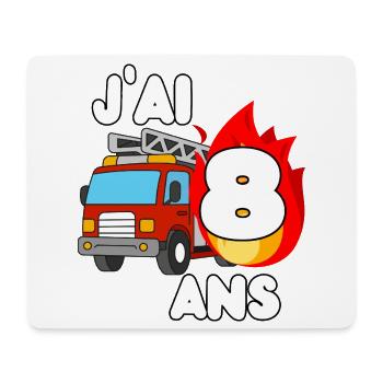 Ich bin 8 Jahre alt, Feuerwehrauto-Spaß - Mousepad (Querformat) - Weiß - Vorne