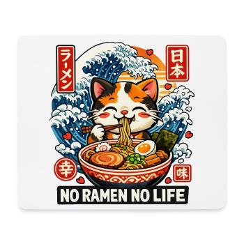 Ramen Katze Kanagawa - Mousepad (Querformat) - Weiß - Vorne