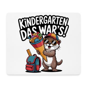 Jetzt Schulkind! Lustiger Otter zur Einschulung - Mousepad (Querformat) - Weiß - Vorne