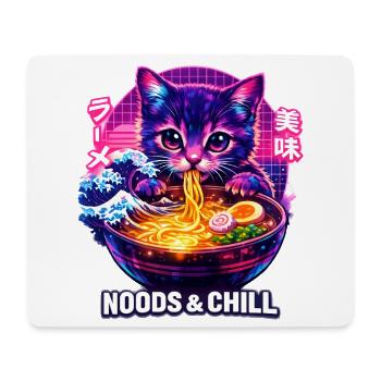 Ramen Noodles Cat Lover Retro Kawaii Cats - Mouse Pad (horizontal) - white - Front