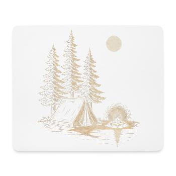 Nachtlager am Seewald mit Zelt - Mousepad (Querformat) - Weiß - Vorne