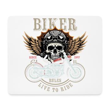 Biker Rules - Since 1997 - Live to Ride - Mousepad (Querformat) - Weiß - Vorne
