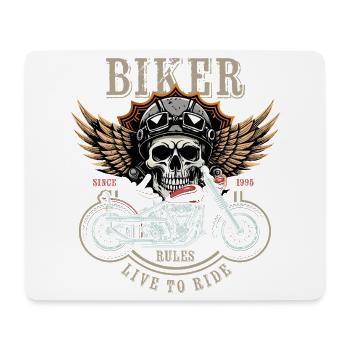Biker Rules - Since 1995 - Live to Ride - Mousepad (Querformat) - Weiß - Vorne