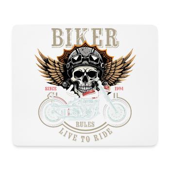 Biker Rules - Since 1994 - Live to Ride - Mousepad (Querformat) - Weiß - Vorne