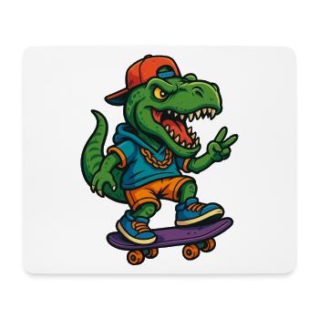 Patineur de rue T-Rex - Tapis de souris (format paysage) - blanc - Devant