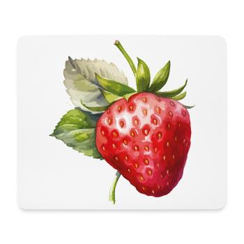 Erdbeer Aquarell Frische - Mousepad (Querformat) - Weiß - Vorne