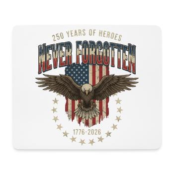 250 Jahre Amerika-Jubiläum Helden niemals - Mousepad (Querformat) - Weiß - Vorne