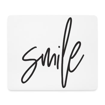 SMILE – Positives Textdesign für gute Laune - Mousepad (Querformat) - Weiß - Vorne