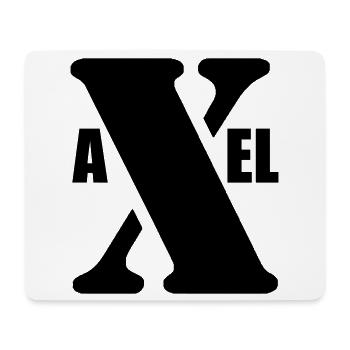 Axel – Conception du Prénom | Typographie minimale - Tapis de souris (format paysage) - blanc - Devant