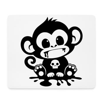 Spooky Affe mit Totenkopf - Mousepad (Querformat) - Weiß - Vorne