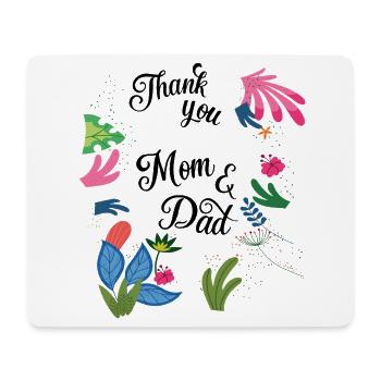 Merci - Tapis de souris (format paysage) - blanc - Devant