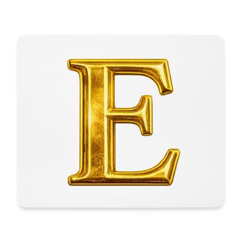 Goldenes E Monogramm-Design - Mousepad (Querformat) - Weiß - Vorne