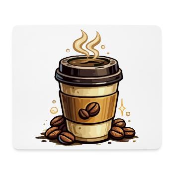Kaffee Kunst Becher - Mousepad (Querformat) - Weiß - Vorne