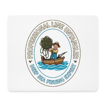 Emblème de l’expert en pêche en haute mer - Tapis de souris (format paysage) - blanc - Devant