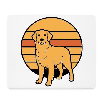 Dog Retriever Retro Sunset - Mouse Pad (horizontal) - white - Front