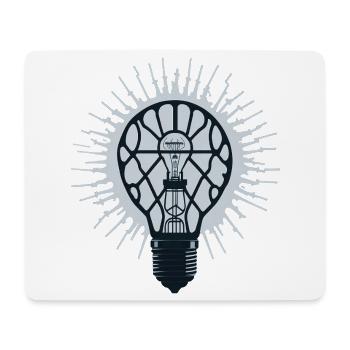 Glowing Idea: Inspiration Light Bulb - Mouse Pad (horizontal) - white - Front