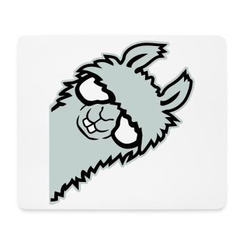 lama mentant nerd de lunettes arrogant animal drôle - Tapis de souris (format paysage) - blanc - Devant