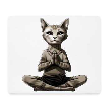 Yoga pour chat - Tapis de souris (format paysage) - blanc - Devant