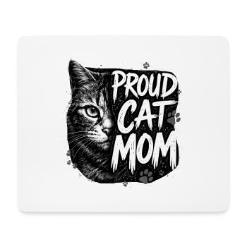 Proud Cat Mom - Cadeau Cat Lover - Tapis de souris (format paysage) - blanc - Devant