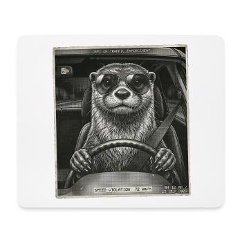 Otter Geblitzt - Mousepad (Querformat) - Weiß - Vorne