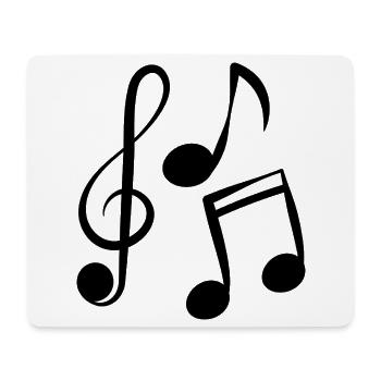 Music Vibes – Sheet Music Design Minimal - Tapis de souris (format paysage) - blanc - Devant