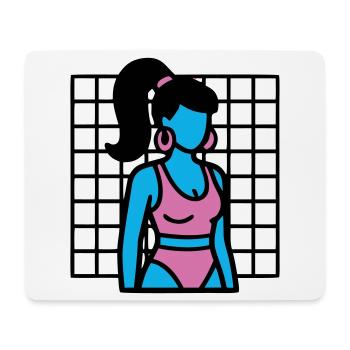 90er Fitness Girl Vaporwave - Mousepad (Querformat) - Weiß - Vorne