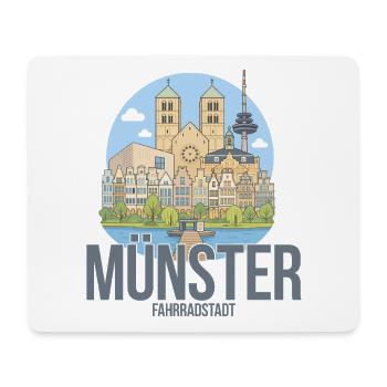 Münster Motiv 1 Fahrradstadt Skyline - Mousepad (Querformat) - Weiß - Vorne