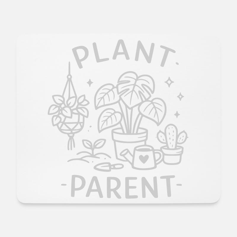 Pflanzenliebe Linienkunst - Mousepad (Querformat) - Weiß