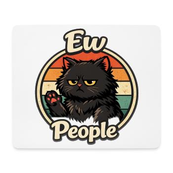Grumpy retro cat in sunset - Mouse Pad (horizontal) - white - Front