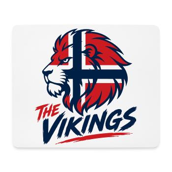 Viking Löwenlogo Fussball Norwegen Nation  - Mousepad (Querformat) - Weiß - Vorne