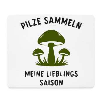 Pilze Sammeln – Meine Lieblingssaison - Mousepad (Querformat) - Weiß - Vorne