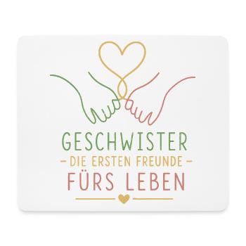 Geschwisterherz – Erste Freunde fürs Leben - Mousepad (Querformat) - Weiß - Vorne