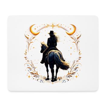 Cavalier nocturne dans un cadre doré - Tapis de souris (format paysage) - blanc - Devant