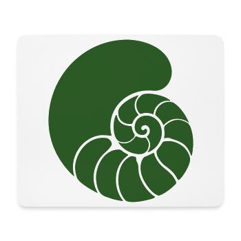 Green Spiral Nautilus Pattern - Mouse Pad (horizontal) - white - Front
