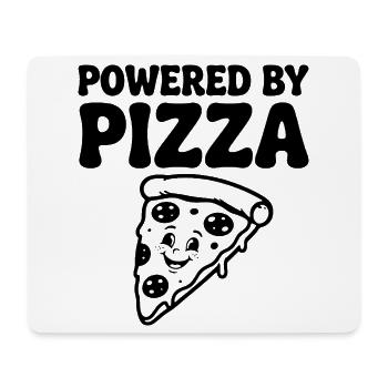 Propulsé par Pizza Lustiger Pizza Spruch - Tapis de souris (format paysage) - blanc - Devant