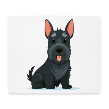 Kleiner Scottish Terrier (Comic) - Mousepad (Querformat) - Weiß - Vorne