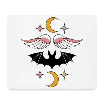 Fledermaus und Engelsflügel - Mousepad (Querformat) - Weiß - Vorne