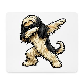 Dabbing Afghan Greyhound - Mouse Pad (horizontal) - white - Front