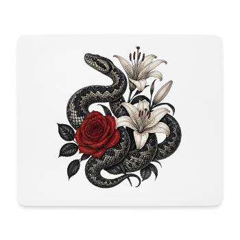 Black and red flower snake - Vipera berus - Mouse Pad (horizontal) - white - Front